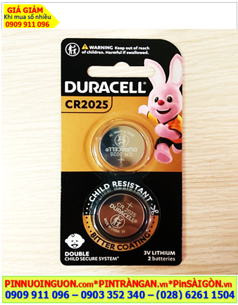 COMBO MUA 1vỉ 2viên Pin Duracell CR2025 lithium 3v chính hãng (MẪU MỚI)_Giá chỉ 65.000đ